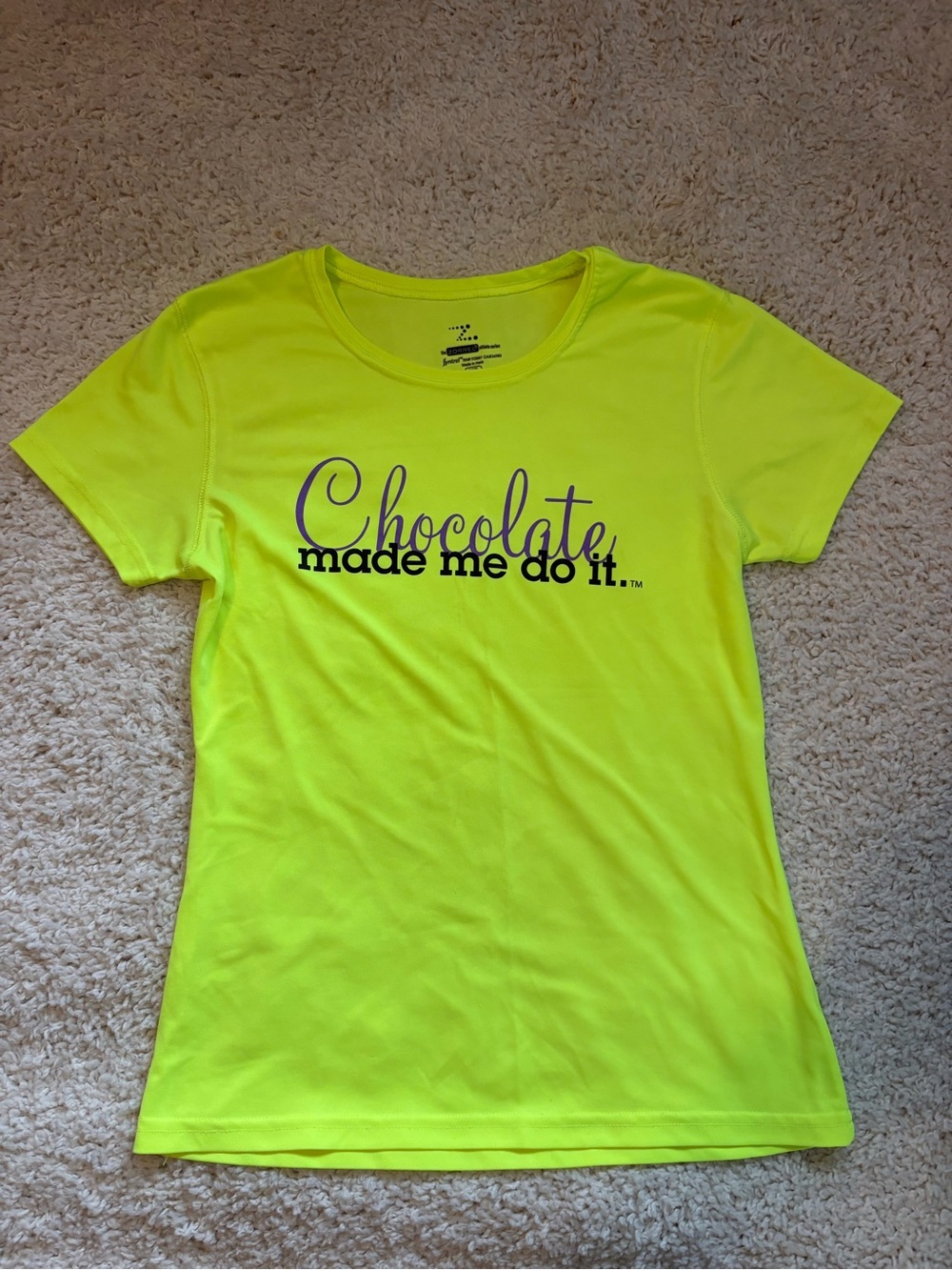 Neon Yellow 'Chocolate Made Me Do It' Graphic Tee